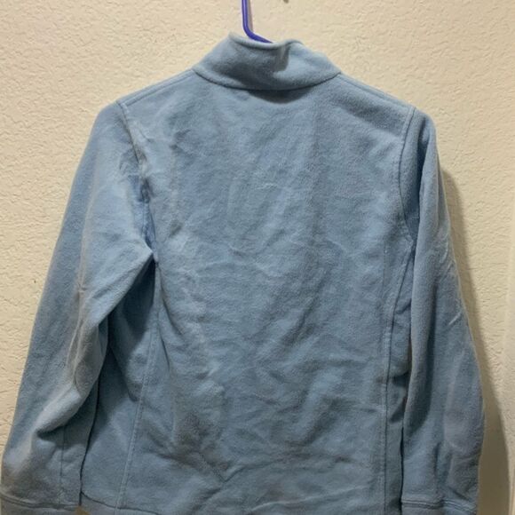 Woolrich Full Zip light Blue Fleece with Pockets - Size M Petite - Picture 9 of 9